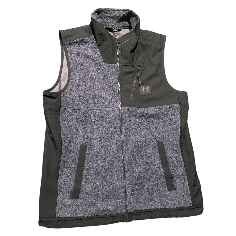 NEW NO TAGS UNDER ARMOUR Full-Zip Boucle Vest Purple Black Men's Size LARGE